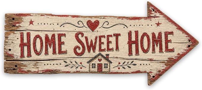 Home Sweet Home Right-Pointing Arrow Sign | barnwood look, rustic, durable print, ready to hang by MRC+Wood+Products