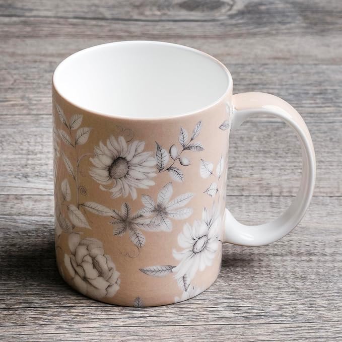 Maison d' Hermine Coffee Mug with Handles Tea Cups (15 Ounce, Pack of 1) | Fine Bone China Coffee Mugs for Hot Beverages Cappuccino Latte Home Restaurant Spring Summer -Pretty Autumn - Mono Autumn - Image 7