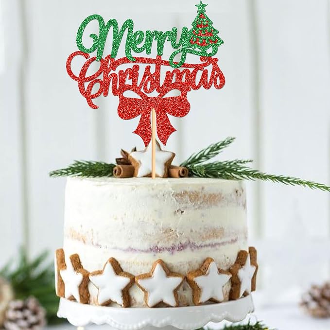 1PCS Christmas Cake Topper Selection - Paper Cupcake & Birthday Party Cake Decoration Supplies - Image 4