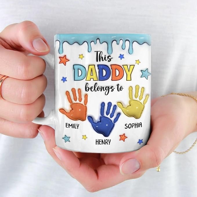 LOVELYPOD Custom Dad Mug with Kids Names, This Daddy Belongs to, Fathers Day Mugs, Dad Gifts from Daughter Son, Fathers Day Presents, Personalized Coffee Cup, Custom Daddy Gifts - Image 5