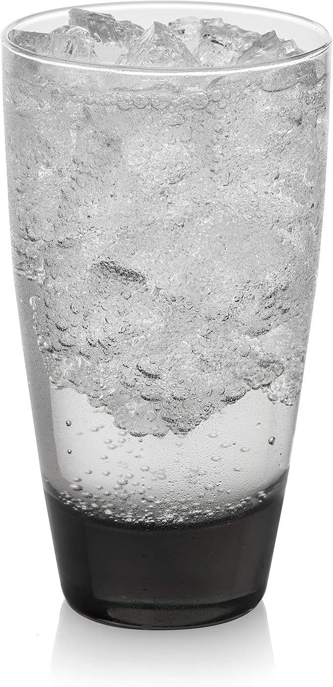 Libbey Classic Tumbler & Rocks Drinking Glasses Set of 16, Clear Glass Cups | 18 oz and 13 oz Capacities for Water, Soda, Cocktails, and More with Smoke-Tinted Bases and Dishwasher-Safe Cleanup - Image 7