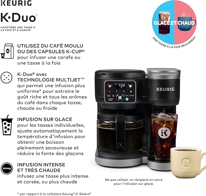 Keurig K-Duo Single Serve K-Cup Pod & Carafe Coffee Maker, Black - Image 3