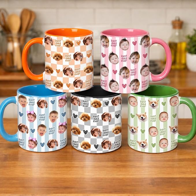 LOVELYPOD Custom Dad Mug with Kids Faces, Kid Photo Coffee Mug, Fathers Day Mugs, Dad Gifts from Daughter Son, Fathers Day Presents, Personalized Photo Coffee Cup, Custom Father Gifts - Image 5