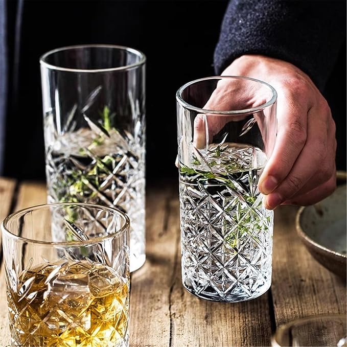 drinking glassware Transparent Embossed Glass Cups for Milk, Juice(XXL) - Image 6