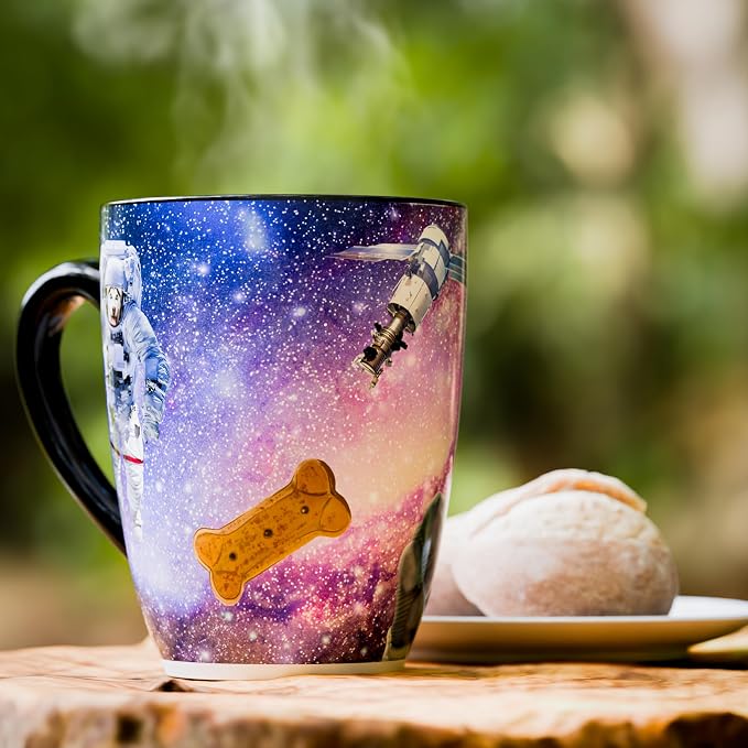 Color Changing Space Dog Coffee Mug 15oz – Astronaut Pitbull & Husky Galaxy Reveal – Funny Heat Sensitive Novelty Dog Mug, Unique Gift for Men, Women, Dog Lovers, Christmas, Birthday, Stocking Stuffer - Image 5