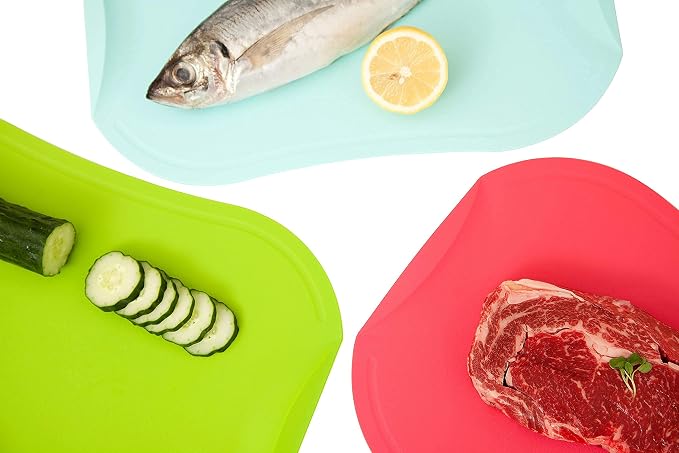 doblé Non-Scratch Flexible Cutting Board for Chopping, Scratch Free Juice Grooves with Easy Grip Handle, Non-Slip Dishwasher Safe for Kitchen (Large (15.6" x 10.7"), Indi pink) - Image 9