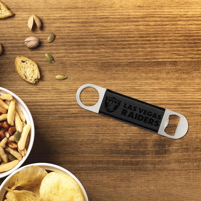 Rico Industries NFL Laser Engraved Bar Blade Faux Leather Laser Engraved Bar Blade - Great Beverage Accessory for Game Day - Image 3