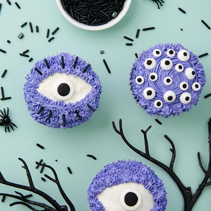 Sweets Indeed Halloween Eyeball Tacklebox – 2.53 oz Assorted Candy Eyeballs for Baking & Decorating – 18mm, 10mm & 3mm Edible Eyes for Cookies, Cupcakes & Cakes