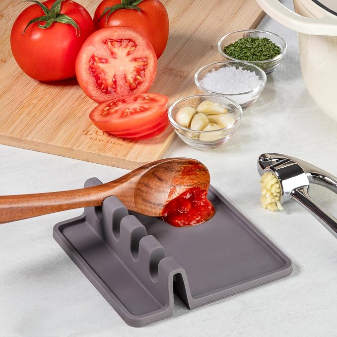 Zulay Kitchen Spoon Rest for Multiple Utensils High Heat-Resistant Silicone Drip Pad, BPA-Free Spoon Holder for Stove Top, Kitchen Gadget Holder for Ladles, Tongs, Cooking Spatula - Makes Great Gift - Image 8