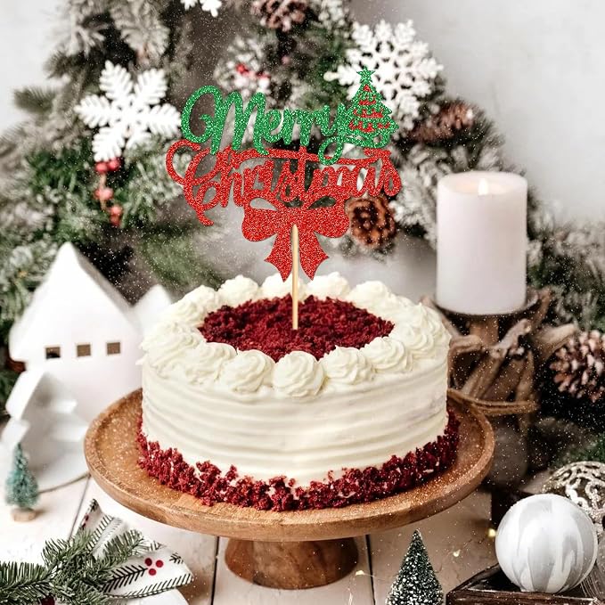 1PCS Christmas Cake Topper Selection - Paper Cupcake & Birthday Party Cake Decoration Supplies - Image 5