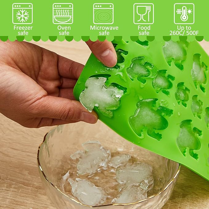 Tessco for you 3 Pieces Silicone Frog Chocolate Mold Halloween Candy Frog Shaped Passover Jelly Ice Tray Fun Gummy Animal Mold for Birthday Wizard Party Cake Decoration Kitchen Gift (Green)
