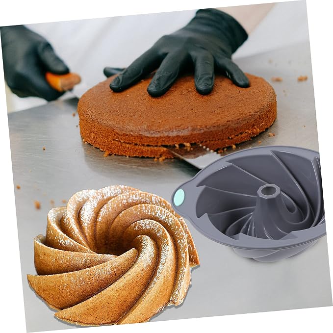PRETYZOOM 1pc Silicone Chiffon Cake Non-stick Baking Tool for Home Use High-temperature and Easy to Light Grey and Blue for Mousse and Desserts - Image 6