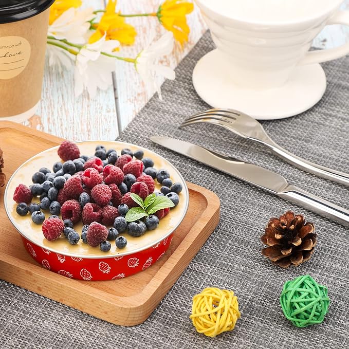 Beasea Disposable Mini Pie Pans with Lids, 100 Pack 4 Inch 8oz Aluminum Baking Foil Tins Small Round Tart Cups Containers for Individual Cupcake Dessert Muffin Cheesecake Ramekins Quiche Oven Dishes - Image 5