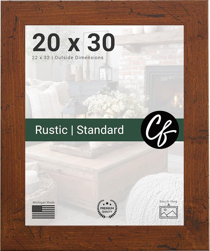 Craig Frames 20x30 Brown Picture Frame, Wall Decor for Art and Photos | A lightweight, shatter resistant acrylic front, made in the USA for a gallery display by CraigFrames
