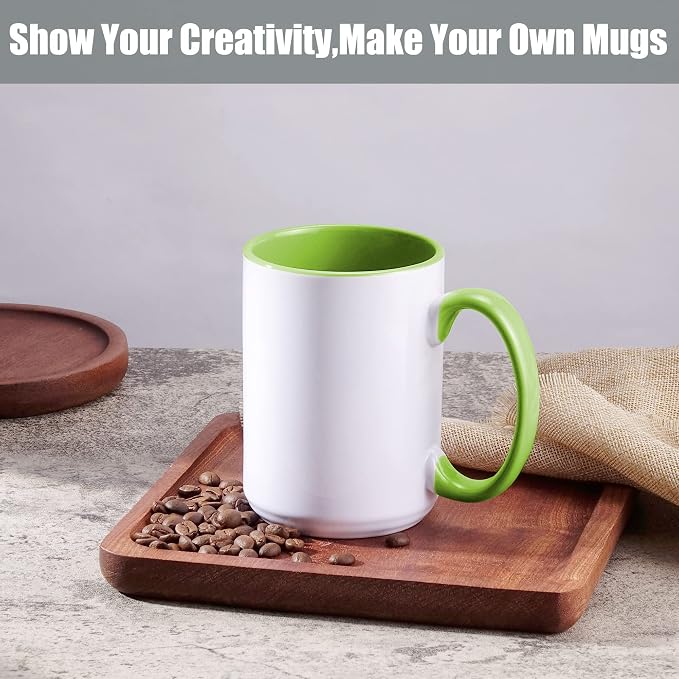 TANGLONG 12PC 15oz Sublimation coffee Mugswith Box -6 White and 6 Black | Ceramic Cup for for Coffee, Tea, Latte, Soup,Sublimation Blanks,Tazas Para Sublimar,Heat Sensitive Coffee Mugs,homemade gifts - Image 7