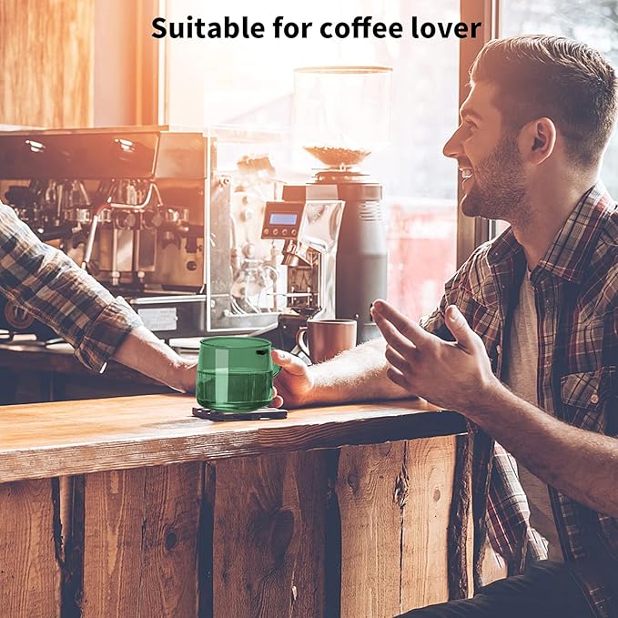 2PCS Glass Coffee Mugs, 350ml Clear Glass Mug with Handle Heat Resistant Tea Mugs High Borosilicate Glass Mug for Tea Beverages (Green)