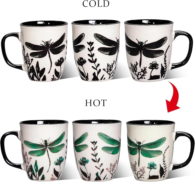 Dragonfly Color Changing Mug - 15oz Ceramic Coffee Cup for Hot Beverages, Funny Magic Mugs for Women, Birthday & Anniversary Holiday Gift for Women - Image 5