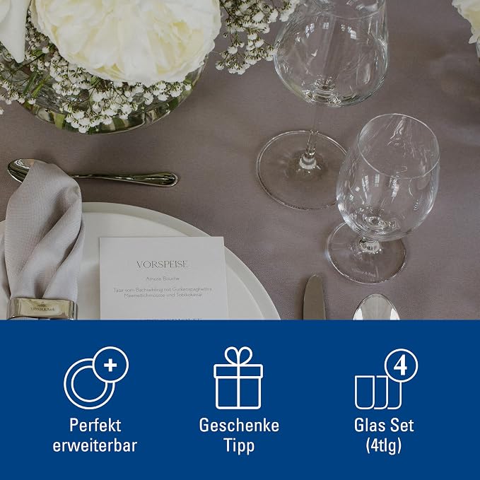 Villeroy & Boch La Divina Collection Water Goblet, Set of 4, Crystal Glass, 11 oz Capacity, Clear | Crystal glass water goblets, made in Europe, dishwasher safe, dress up water service for stylish occasions - Image 6