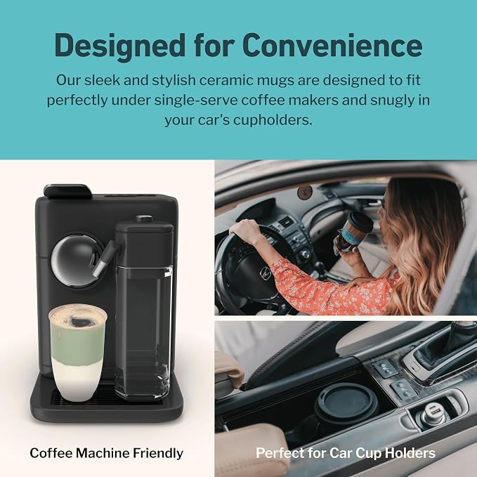 NOVA CERAMICS Travel Mug - Ceramic To Go Coffee Mug With Lid – Travel Mug Ceramic To Go Cup – Microwave & Dishwasher Safe Ceramic Coffee Mug With Lid - Gifts For Women Men Him Her – 12oz – Sage Green - Image 6