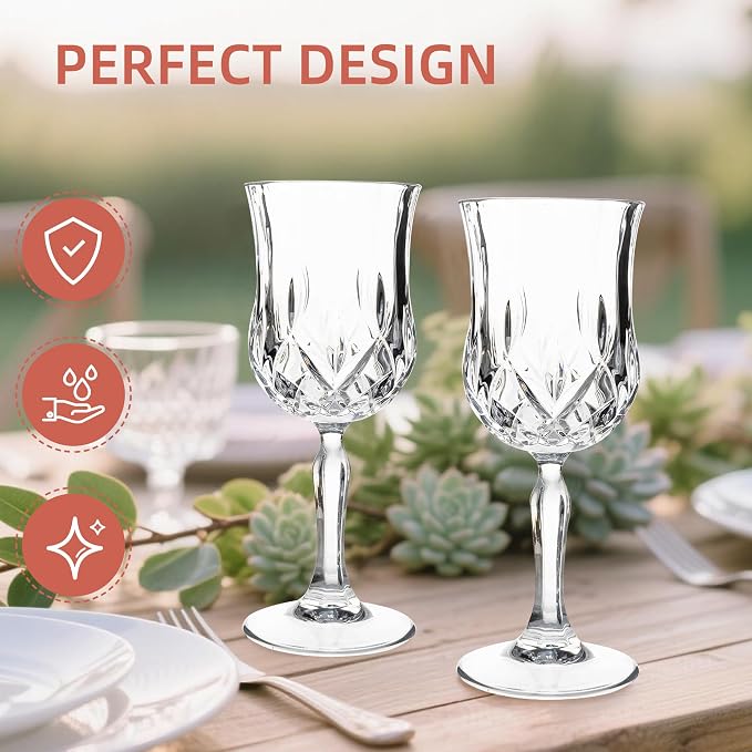 UMEIED 12 Pack 7.2oz Wine Glasses, Small Stemware for Red Wine, Port, Sherry, Dessert Wine, Crystal Clear Classic Glass Goblets Elegant Glassware for Restaurants, Bars, Home Use - Image 3