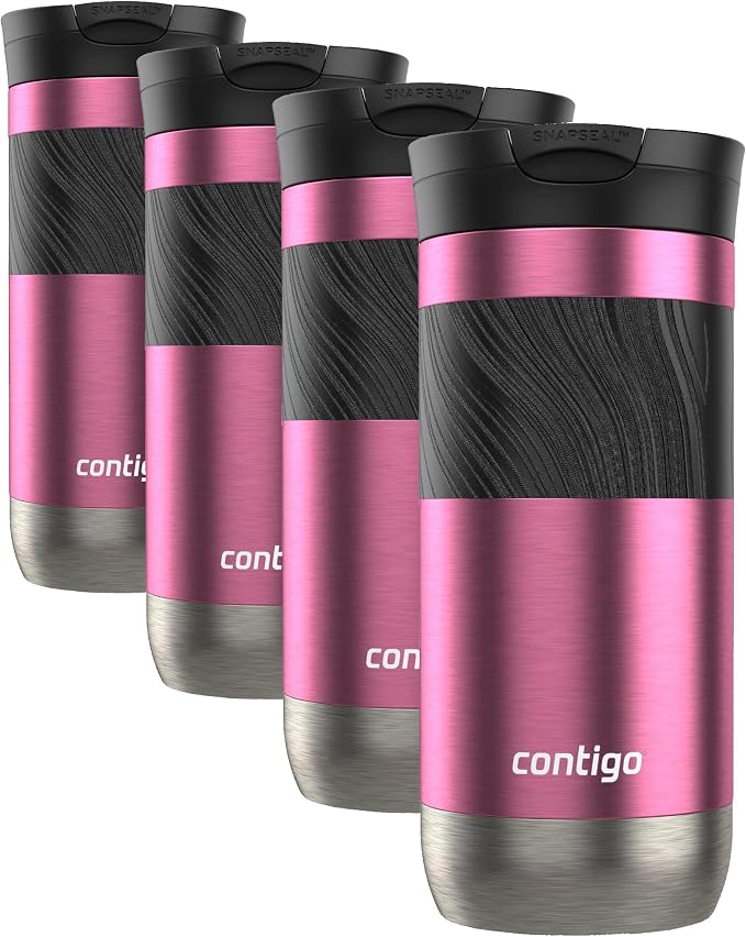 Contigo Byron 2.0 Travel Mug 16 oz Azalea,(Pack of 4) by Contigo
