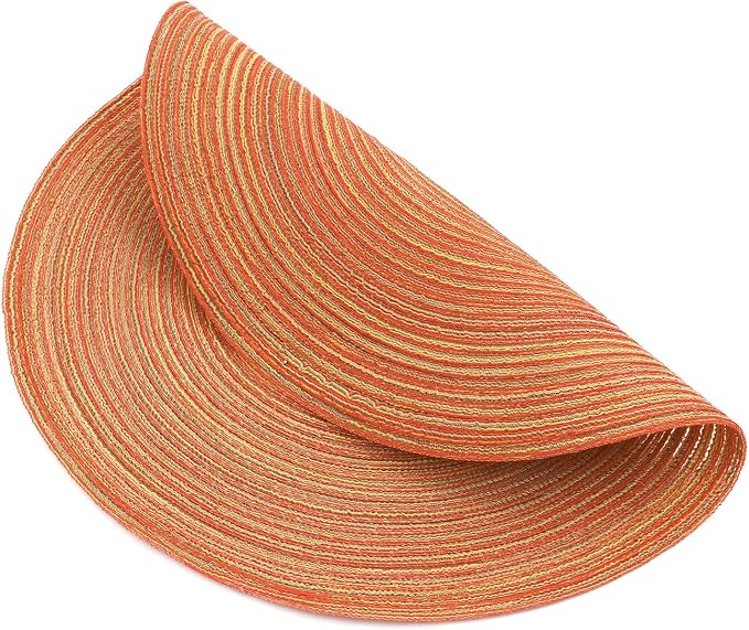SHACOS Round Braided Placemats Set of 8 Fall Place Mats Washable Polyester 15 inch Round Table Mats for Dining Table Wedding Party Decor (Fall Color Mix, 8) - Image 6