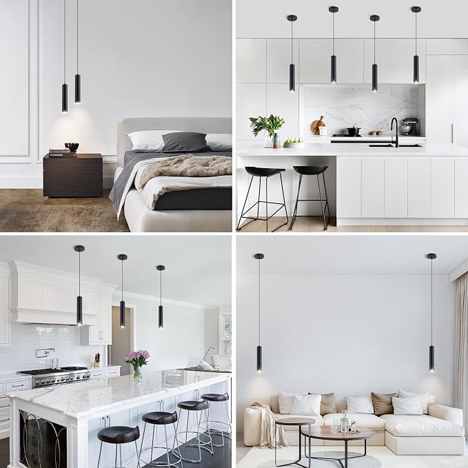 LED Pendant Lights Modern Island Lights Ceiling Hanging Spotlight | Zoomable15°-60°,5CCT/2700K-5000K,Dimmable,12W,Unique Pendant Lighting for Kitchen Island Bar,Black - Image 5