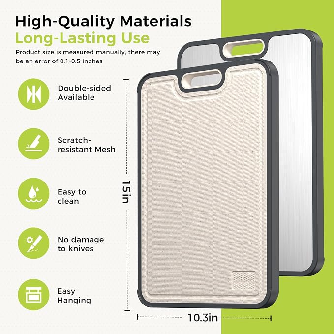 Titanium Cutting Board for Kitchen, Cutting Board Double Sided Food Grade, Pure Titanium/PP, Easy to Clean Large Size 16”×11” - Image 5