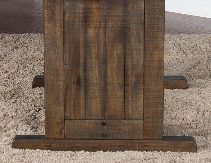 Pemberly Row Farmhouse Wood Kitchen Corner Breakfast Dining Nook Set with Table, Reversible Bench, Chair and Hidden Storage in Tobacco Leaf - Image 5