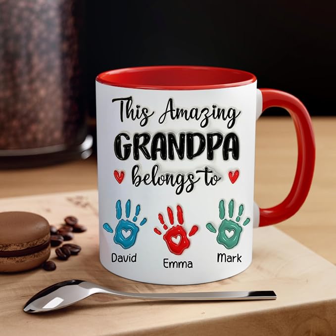 LOVELYPOD Custom Grandpa Mug with Kids Names, Fathers Day Gift, This Grandpa Belongs to, Fathers Day Mugs, Papa Gifts, Custom Mug, Personalized Coffee Cup - Image 5