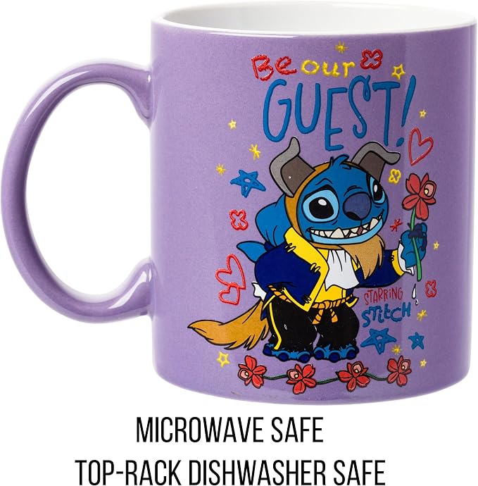 Silver Buffalo Disney Lilo and Stitch Beauty and the Beast Costume Be Our Guest Ceramic Mug, 20 Ounces - Image 3