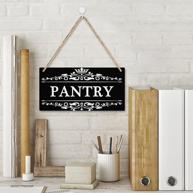 Pantry - Decorative Wood Sign Home Decor,Wall Art，6 inch by 12 inch Hanging Sign - Image 3
