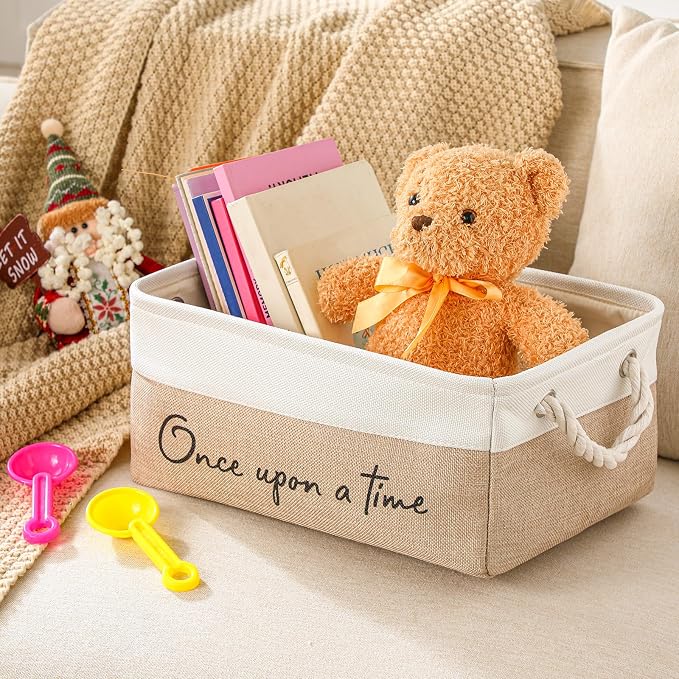 Marsui Book Lover Gifts Once Upon a Time Book Storage Basket Bin Bookish Accessories Bookworm & Librarian Gift for Club Members Student Teacher Reading Accessories - Image 4