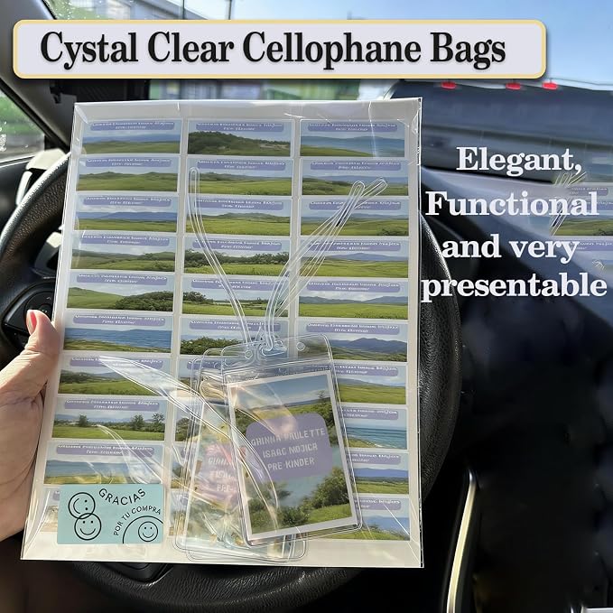100 pcs Clear 8" x 10"(19.8*25 cm) Self Seal Cello Cellophane Bags Resealable Poly Bags 1.4 mils OPP Plastic Sleeves ,Clear bags for packaging Photos,Mats, Treats, T Shirts, Party Favors, Gifts - Image 5