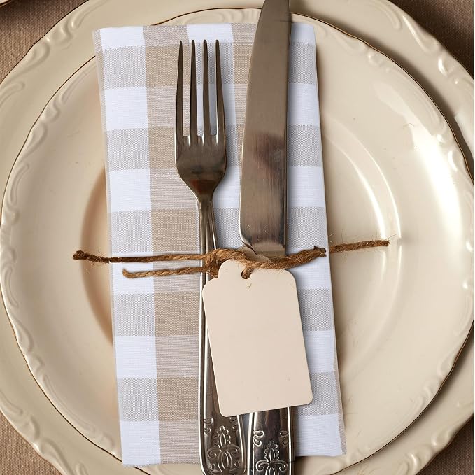 Urban Villa Cloth Napkins Cotton 20x20 (Set of 6) Taupe - Image 7