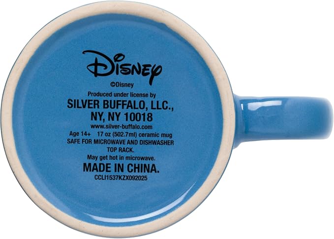 Silver Buffalo Disney Lilo and Stitch, Wax Resist Ceramic Pottery Mug, 17oz | Sitting Pose, Etched Engraved Handmade, 0.5 Liters - Image 4