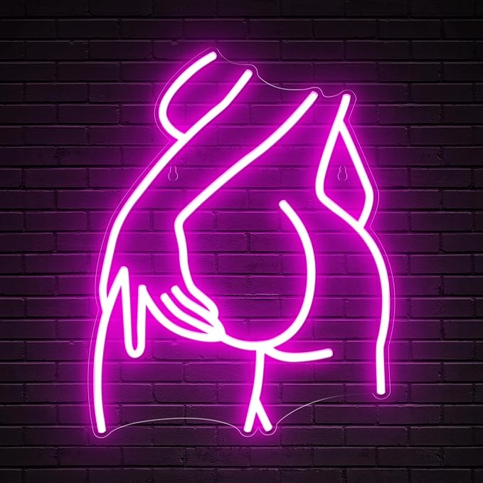 Kavaas Lady Neon Sign 15.7" x 12.6" - Pink LED Lady Back Neon Signs for Wall Decor | Neon Light Sign for Bedroom, Party, Bar, Man Cave (Style - LB4) - Image 2