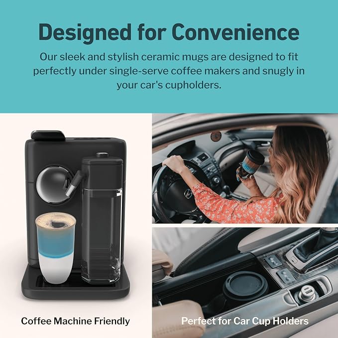 NOVA CERAMICS Travel Coffee Tumbler – Travel Mug - On the Go Coffee Mug – Microwave & Dishwasher Safe Green CoffeeTumbler - Gifts For Women Men Him Her – 16oz – Lagoon - Image 7