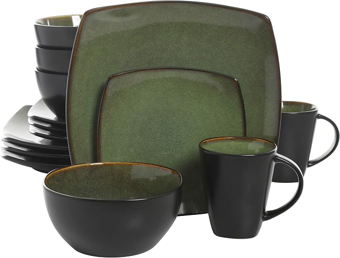 Gibson Elite Soho Lounge 16 Piece Dinnerware Set, Green by GibsonHomewares