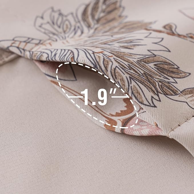 H.VERSAILTEX Blackout Curtain Valances for Kitchen Window/Living Room/Bathroom Privacy Added Rod Pocket Home Decoration Winow Valance, 52" W x 18" L, Floral in Sage and Brown (Pack of 4) - Image 5