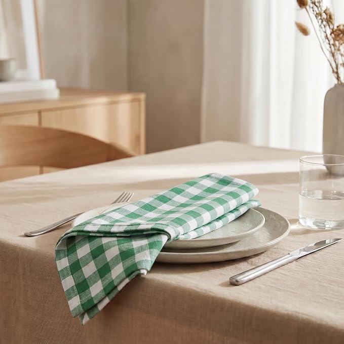 Urban Villa Cloth Napkins Cotton 20x20 (Set of 12) Hunter White - Image 4