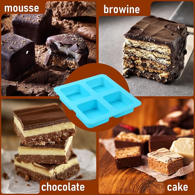 3Pcs Square Silicone Molds Trays For Smores Chocolate Candy Making | Reusable, 4 Cavity, for Smores, Chocolate, Graham Crackers, Candy, Marshmallow Making - Image 5