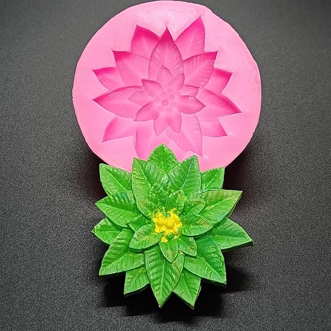 2PCS Christmas Holly Leaf Silicone Molds, Christmas Chocolate Fondant Mold for Baking, Plant Leave Resin Candle Soap Mold, Cake Decorating Dessert Mold, DIY Resin Casting Clay Craft Accessories