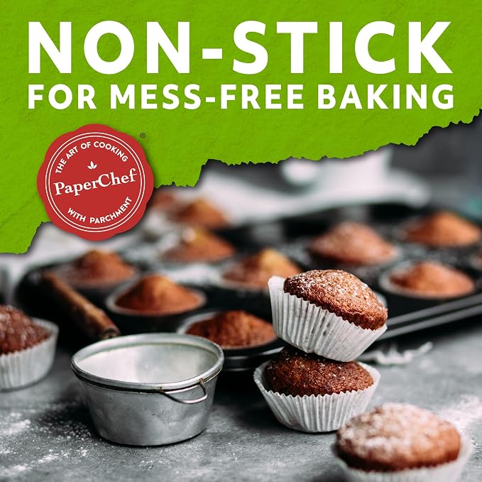 Mini Parchment Baking Cups - Easy Release, Non-Stick Paper - 90 Count | Easy Release, Non-Stick, Unbleached & Compostable – Perfect for Mini Muffins & Cupcakes - Image 2
