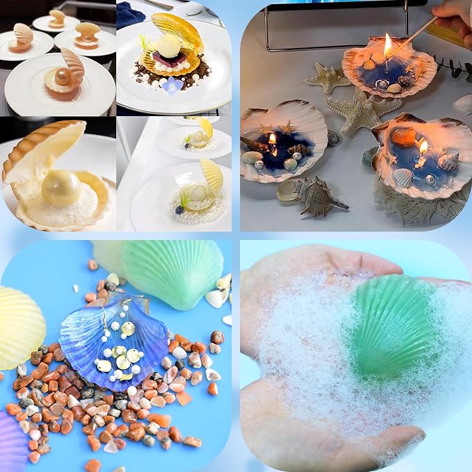Shell Shaped Silicone Molds, Large Seashell Baking Molds 6-Cavity | Marine Theme Chocolate Cake Fondant Molds for Biscuit Baking Cake Decora 3D Ocean Epoxy Resin Crafting Projects, Non-stick - Image 7