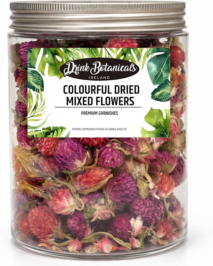 Colourful Dried Mixed Flowers | 100+ Flowers | 100% Natural | Food Grade | for Garnishing Cocktails, Tea Infusions, Cake Decorations | Flowers for Garnishing | Drink Botanicals Ireland | 55G, 1.94 OZ by DrinkBotanicalsIreland