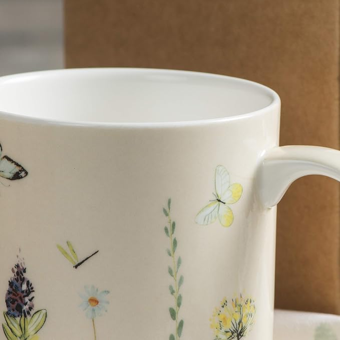 Maison d' Hermine Coffee Mug with Handles Tea Cups (15 Ounce, Pack of 1) | Fine Bone China Coffee Mugs for Hot Beverages Cappuccino Latte Home Restaurant Hotel Spring Summer -Botanical Fresh - Meadow - Image 9