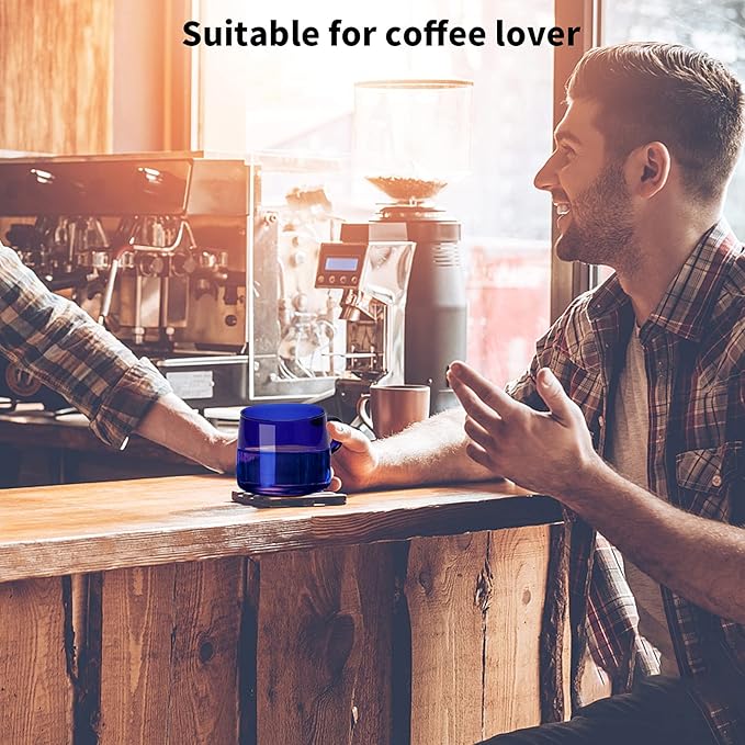2PCS Glass Coffee Mugs, 350ml Clear Glass Mug with Handle Heat Resistant Tea Mugs High Borosilicate Glass Mug for Tea Beverages (Blue)