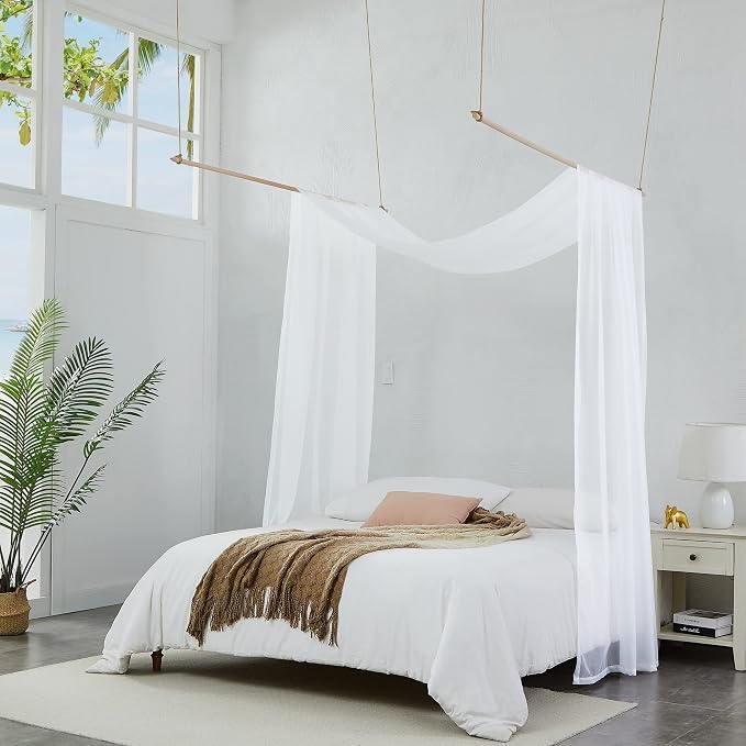 Warm Home Designs 55 x 900 White Sheer Window Scarf. AM White 900" | Extra Long Window Scarves Valances are Great As Wedding Arch Draping Fabric, Bed Canopy Or for Decorative Project. - Image 7