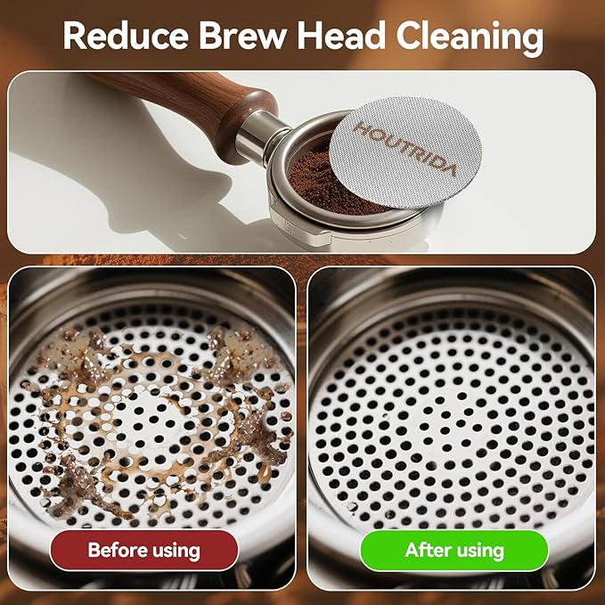 53.5mm Puck Screen 3 Pack, Reusable Espresso Screen 316 Stainless Steel, 1.7mm Thickness Portafilter Mesh 150μm Metal for Espresso 51mm Portafilter Filter Basket